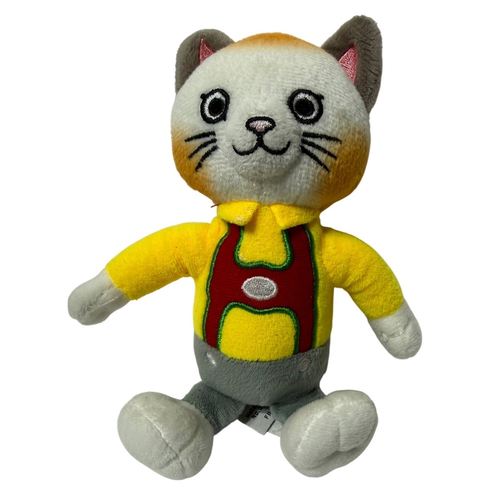 Yottoy Richard Scarry Huckle Cat Plush Toy 7" Busytown Yellow Shirt Suspenders